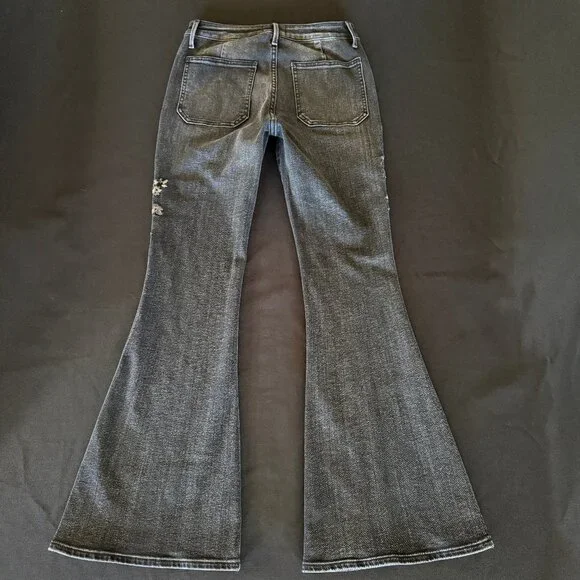 Driftwood Farrah Embroidered Flare Jeans Sz 27